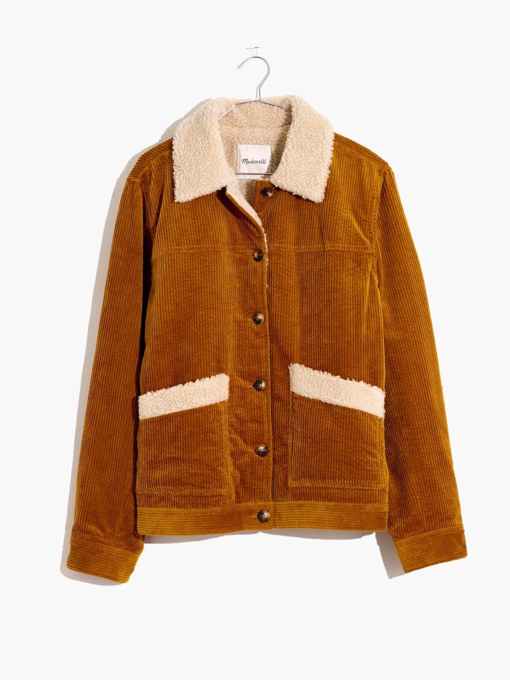 Madewell Sherpa-Lined Corduroy Swing Chore Coat